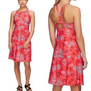 Patagonia Magnolia‎ Spring Dress Red Floral A-Line Crisscross Back Large